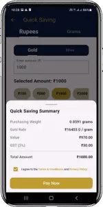 Gold Savings Mobile App